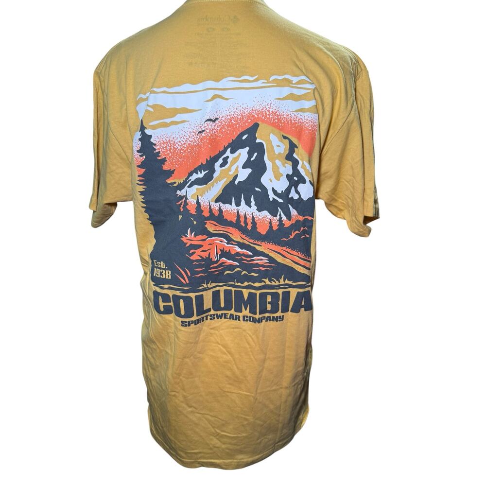 Columbia Cenat Graphic Tee, Mustard Yellow, Gorpcore Outdoors, Men's Medium, NWT - Picture 6 of 9
